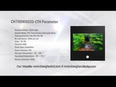 Προσαρμοσμένη 1024x600 ανάλυση Tft LCD 7 ιντσών βιομηχανική οθόνη αφής