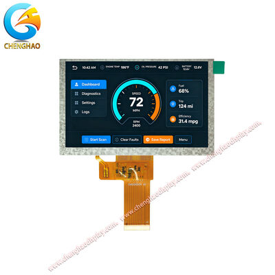 Οθόνη IPS TFT LCD 5 ιντσών 1024x600 LVDS 500 Nits για Βιομηχανικό HMI