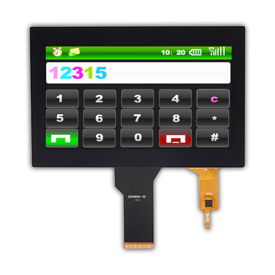 WVGA 200nit TFT LCD Εικαστική οθόνη CTP I2C 12 Οκ.